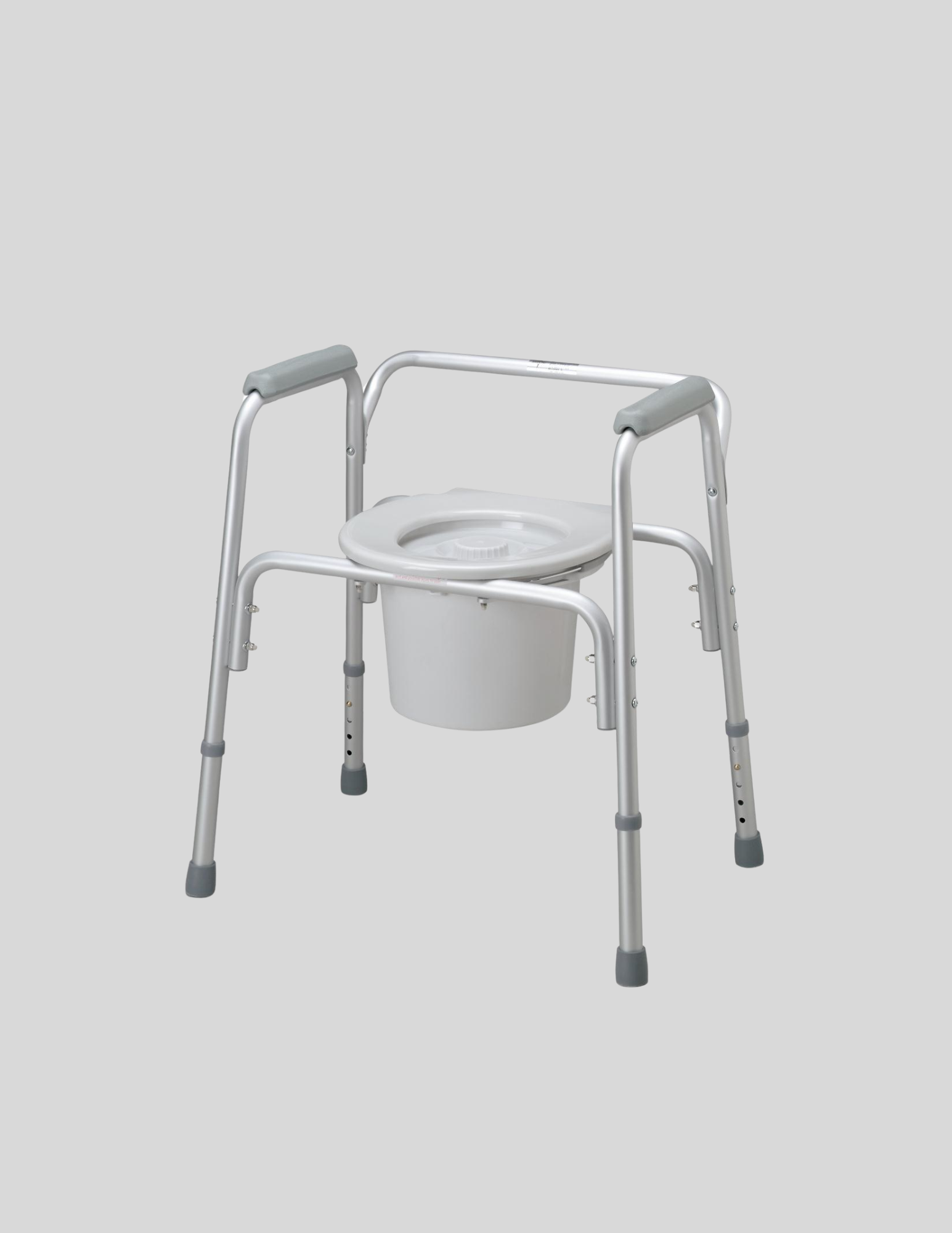 Bedside commode with adjustable legs