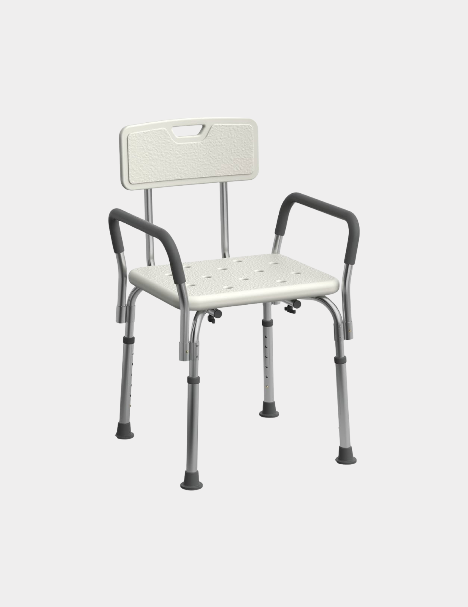 Shower chair with arms and back support