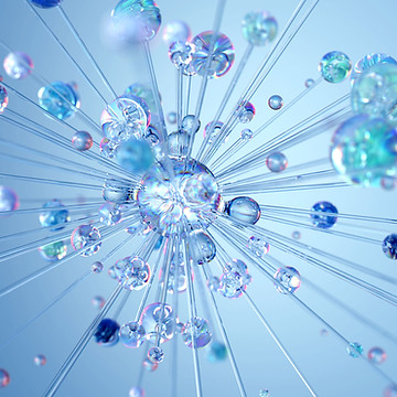 Abstract crystal burst representing estrogen therapy support