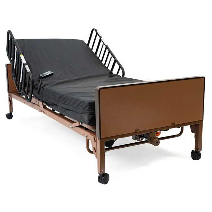 Drive hospital bed with rails and remote